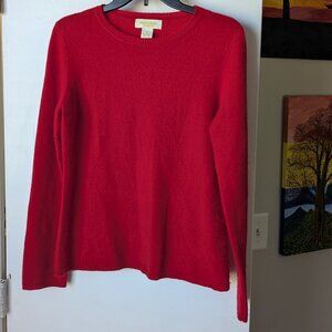 Peck & Peck Red 100% Cashmere Crew Neck Sweater Size Medium